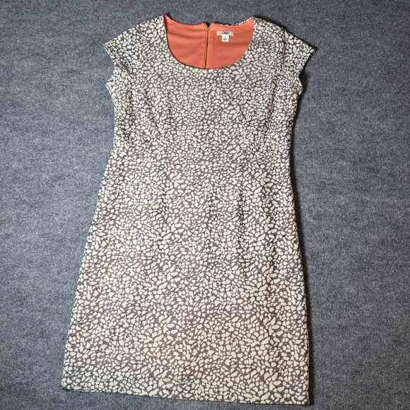 Cato Dresses & Skirts - Cato Womens Multicolor Round Neck Back Zip Cap Sleeve Overlay Sheath Dress Sz 16
